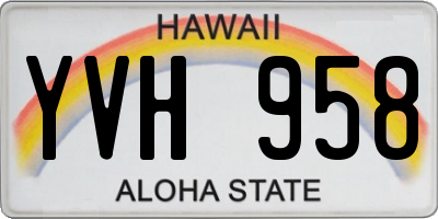 HI license plate YVH958