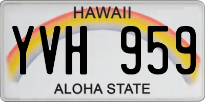 HI license plate YVH959