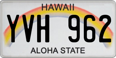HI license plate YVH962