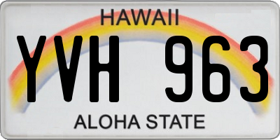 HI license plate YVH963