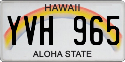 HI license plate YVH965