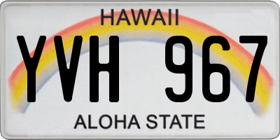 HI license plate YVH967