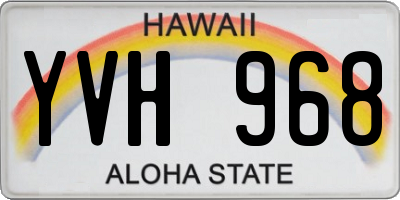 HI license plate YVH968