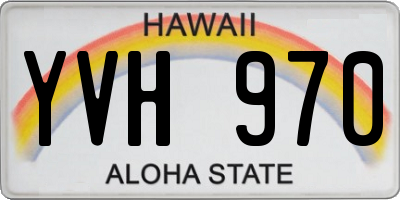 HI license plate YVH970