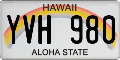 HI license plate YVH980