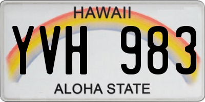 HI license plate YVH983