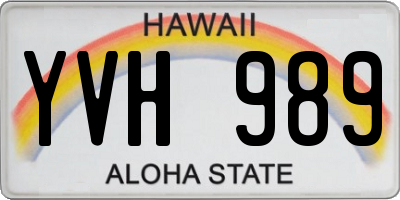 HI license plate YVH989
