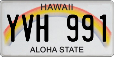 HI license plate YVH991