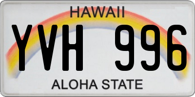 HI license plate YVH996