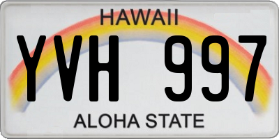HI license plate YVH997