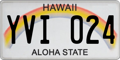 HI license plate YVI024