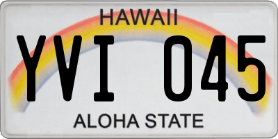 HI license plate YVI045