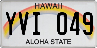 HI license plate YVI049