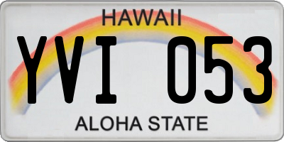 HI license plate YVI053