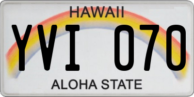 HI license plate YVI070
