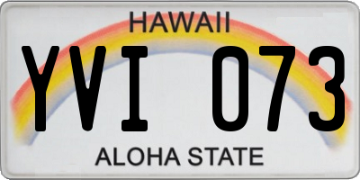 HI license plate YVI073