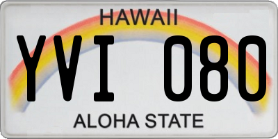HI license plate YVI080