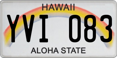 HI license plate YVI083
