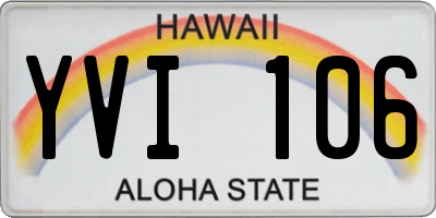 HI license plate YVI106