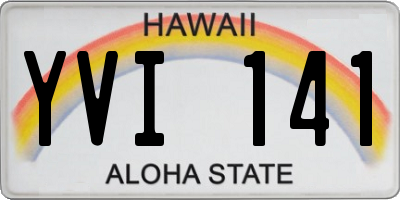 HI license plate YVI141