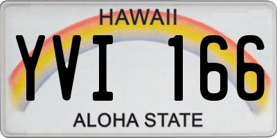 HI license plate YVI166