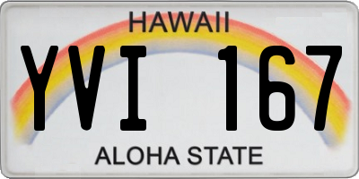 HI license plate YVI167