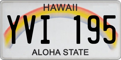 HI license plate YVI195
