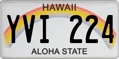 HI license plate YVI224