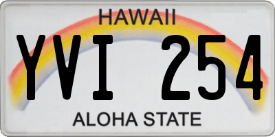 HI license plate YVI254
