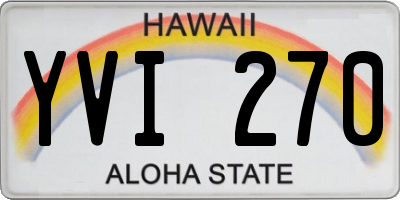 HI license plate YVI270