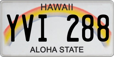 HI license plate YVI288