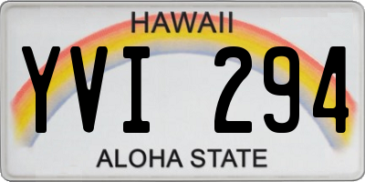HI license plate YVI294