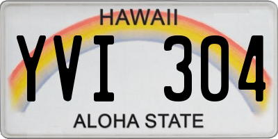 HI license plate YVI304