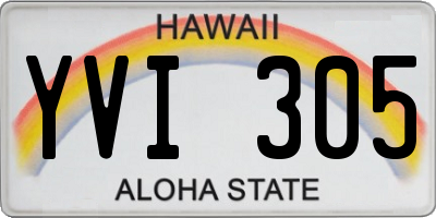 HI license plate YVI305
