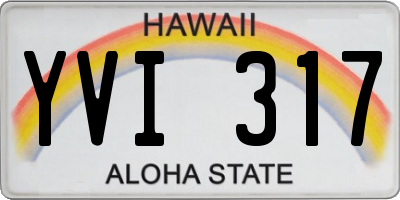 HI license plate YVI317