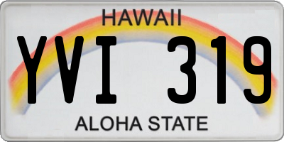 HI license plate YVI319