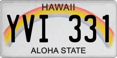 HI license plate YVI331
