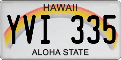 HI license plate YVI335