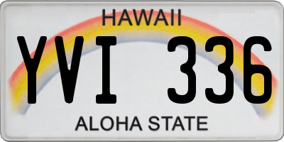 HI license plate YVI336