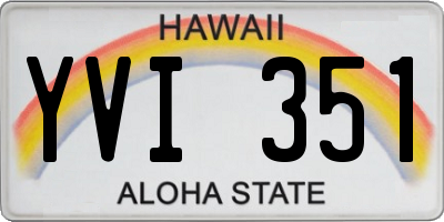 HI license plate YVI351