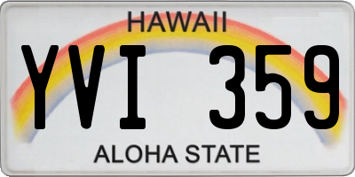 HI license plate YVI359
