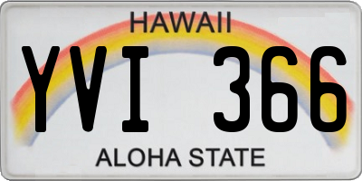 HI license plate YVI366