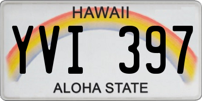 HI license plate YVI397