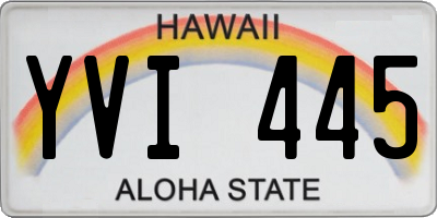 HI license plate YVI445