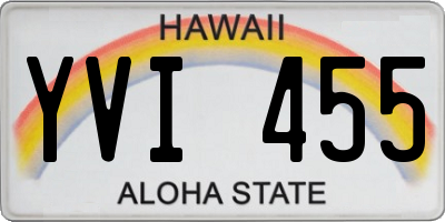 HI license plate YVI455
