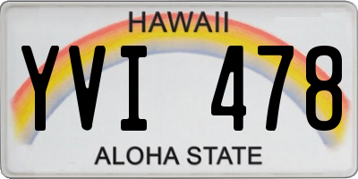 HI license plate YVI478