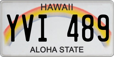 HI license plate YVI489