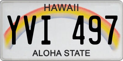 HI license plate YVI497