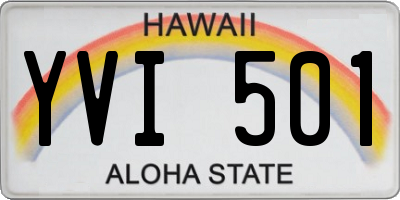 HI license plate YVI501