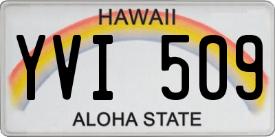 HI license plate YVI509
